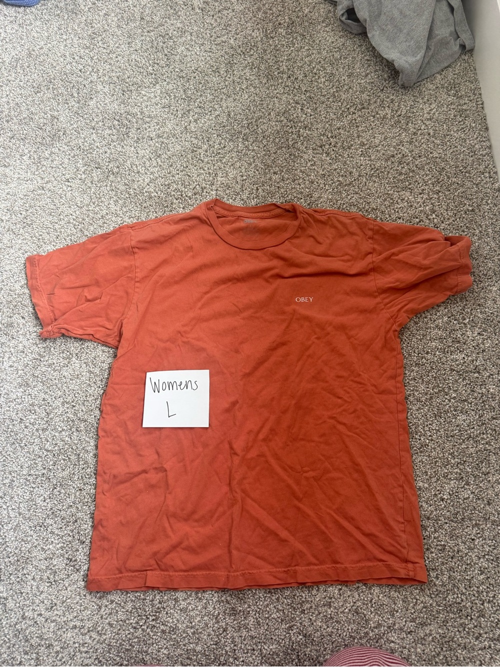 Obey Rust Orange Minimal Logo Tee